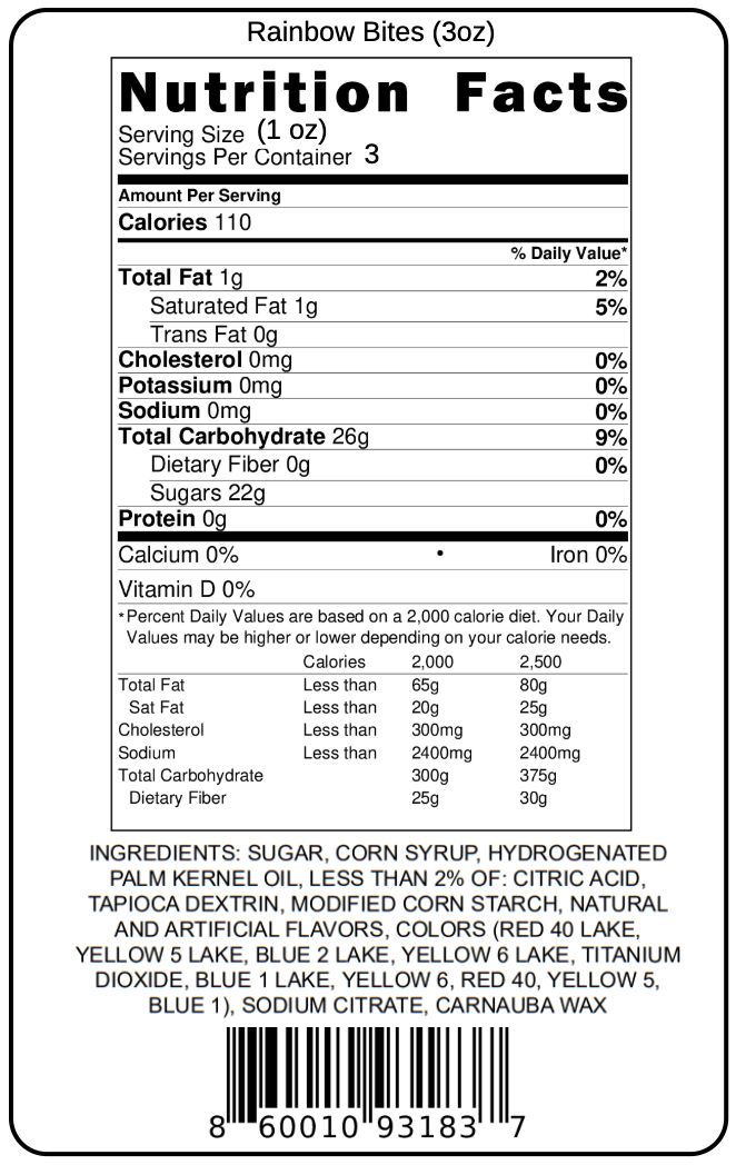 Freeze Dried Rainbow Bites