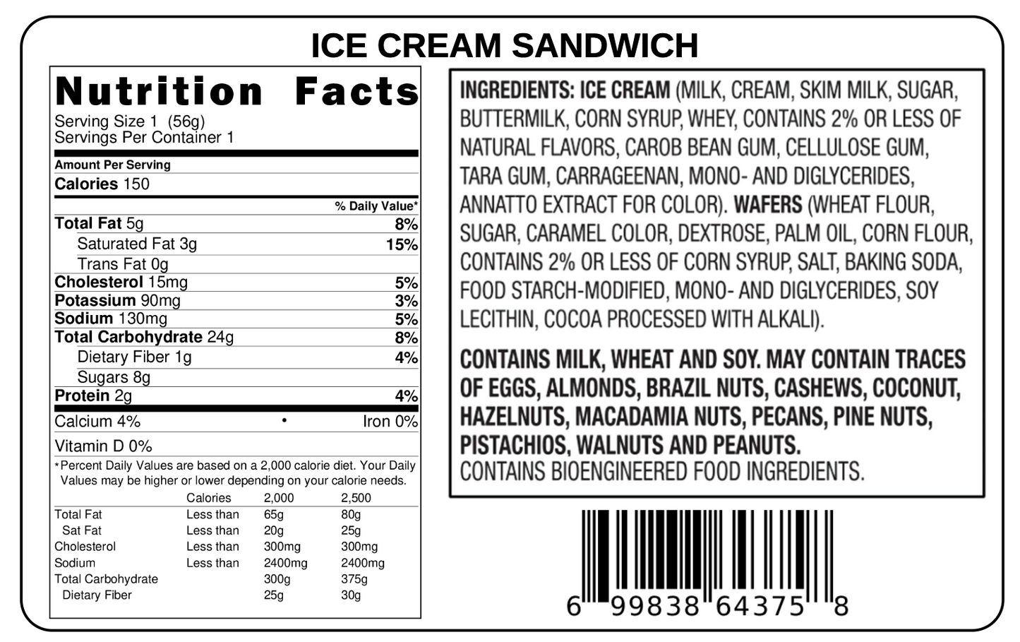 Freeze Dried Ice Cream Sandwich